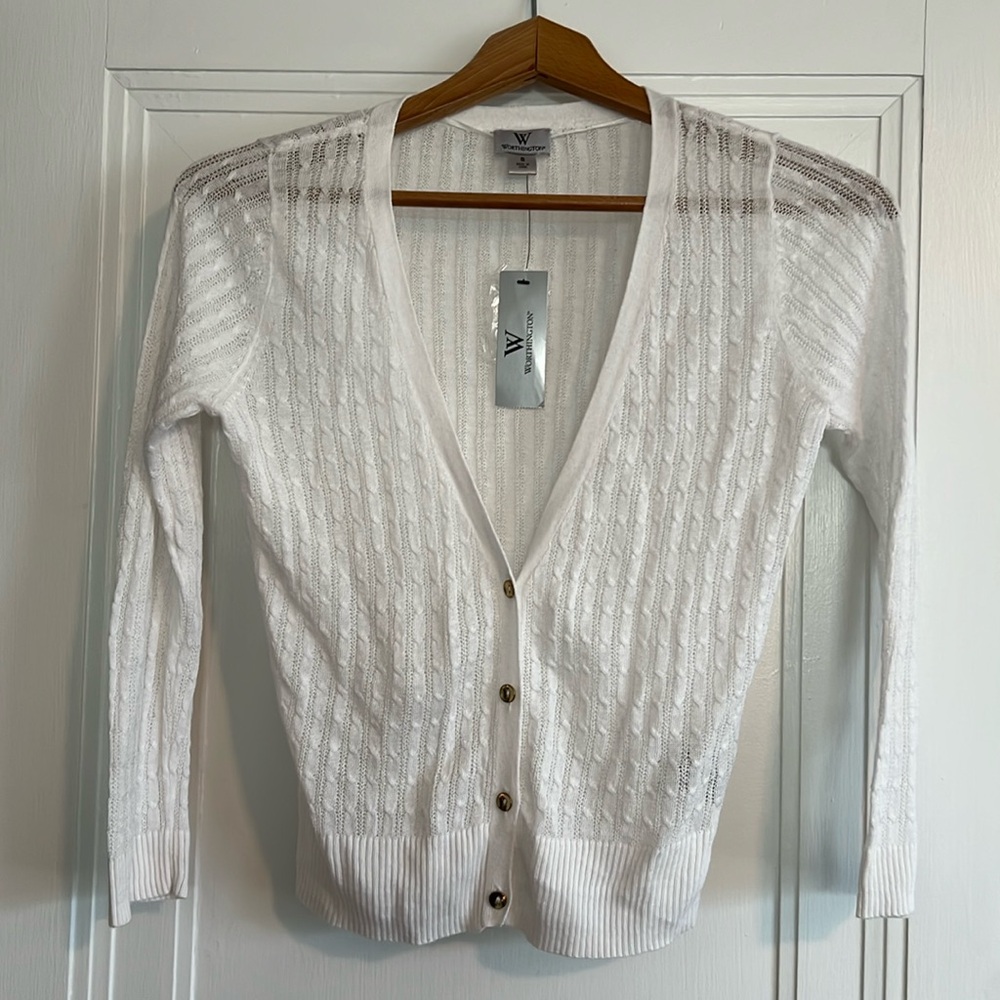 Pointelle White Summer Cardigan